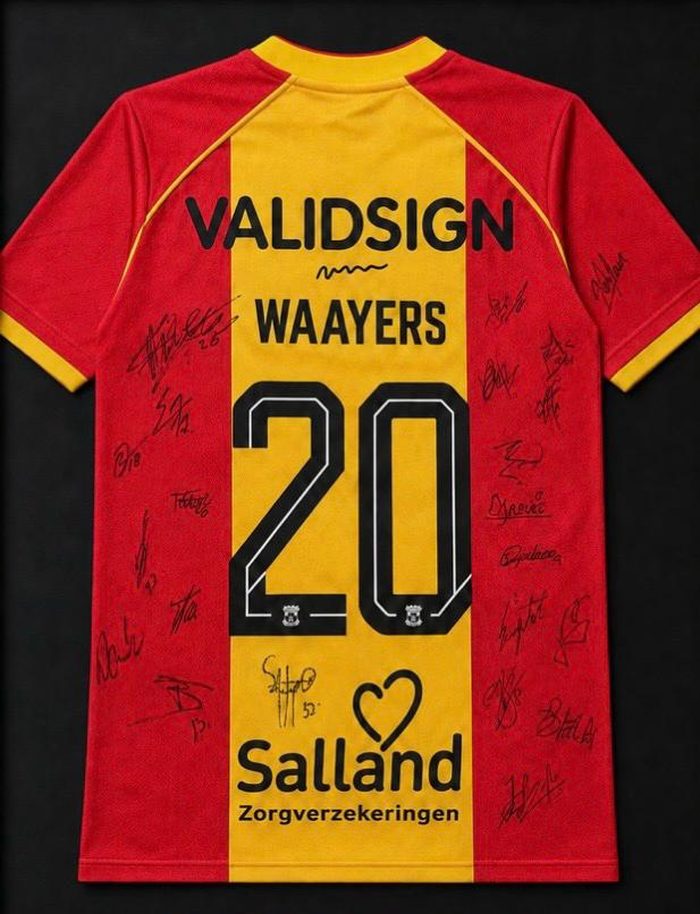 Wedstrijdshirt Go Ahead Eagles – Eus Waayers (gesigneerd)
