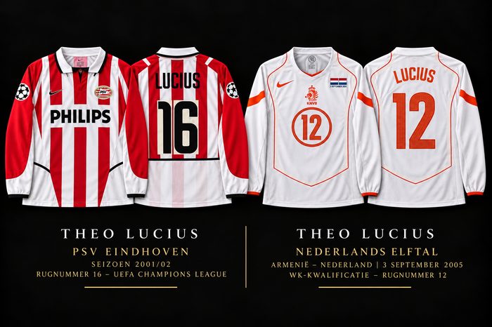 Gesigneerde shirts Theo Lucius, PSV en Nederlands Elftal