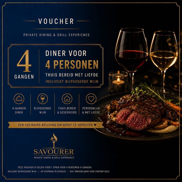 Diner voor 4 personen – Savourer Private Dining & Grill